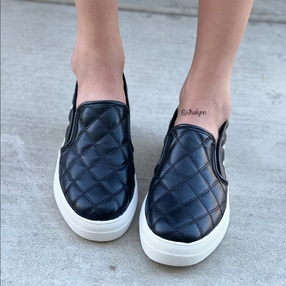 Black Platform Quilted Slip on sneakers - Picture 6 of 11
